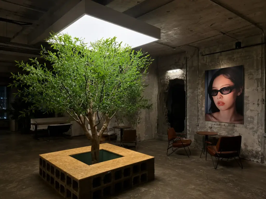 Custom artificial tree for retail store and showroom interior design