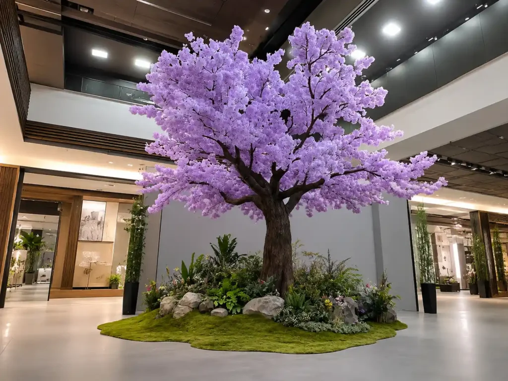 Custom artificial tree for shopping mall atrium landscape design